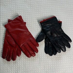 Brooks brothers leather driving gloves two pairs red and black